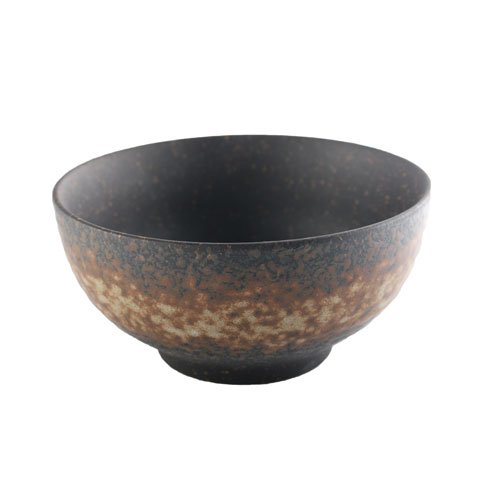 STONEWARE NOODLE BOWL Ø17xH9cm, BROWN/STRIPE STONE