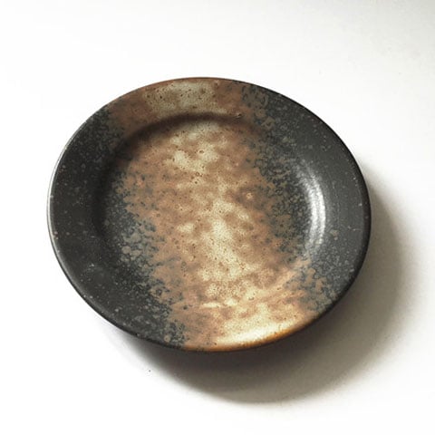 STONEWARE SIDE DISH Ø12.7xH2.5cm, BROWN/STRIPE STONE