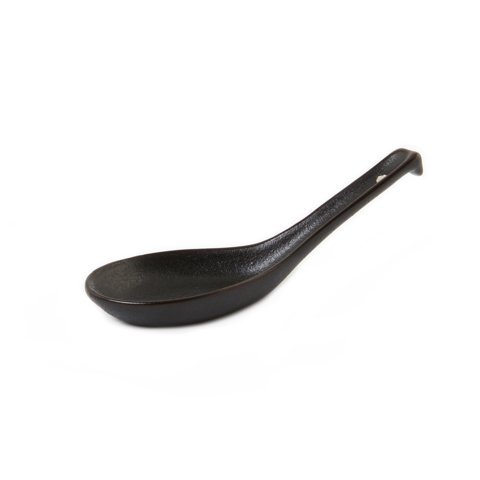 STONEWARE SOUP SPOON 14.5cm, BLACK