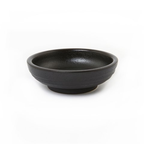 STONEWARE SMALL DISH Ø4.25", BLACK