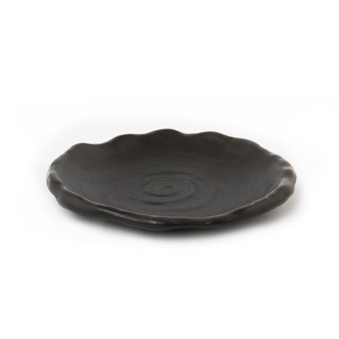 STONEWARE RD PLATE, Ø6.5", BLACK