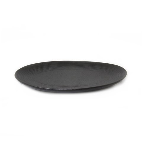 STONEWARE OVAL PLATE Ø14", BLACK