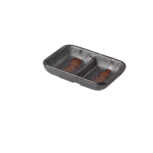 Porcelain Divided Sauce Dish L11.5xW7.8xH2.6cm