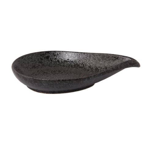 STONEWARE  TEAR-DROP DISH L14xH3.1cm, SLATE BLACK