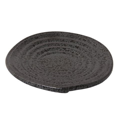 STONEWARE  RD SWIVEL DISH Ø15.8xH2.7cm, SLATE BLACK