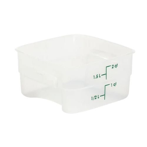 Cambro Polypropylene Square Food Container With Recessed Handles L19.1xW19.1xH9.8cm / L7.3xW7.3xH3.9", 1.9L / 2Qt, Translucent, Camsquare® Freshpro