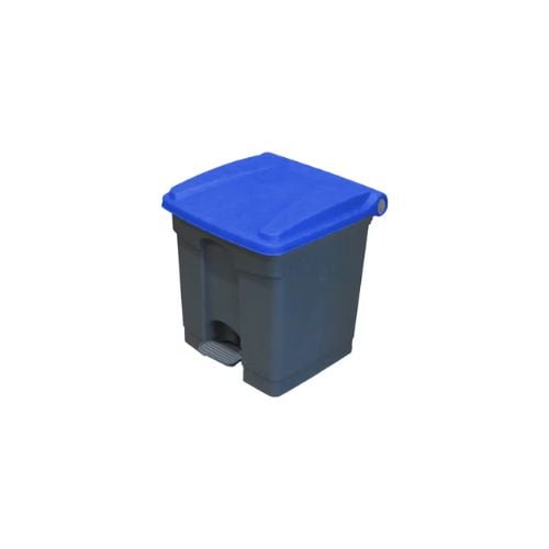 Cambro Step-On Container / Pedal Bin With Coloured Lid L40xW40xH43.9cm, 30L, Grey/Navy Blue