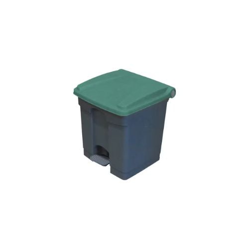 Cambro Step-On Container / Pedal Bin With Coloured Lid L40xW40xH43.9cm, 30L, Grey/Kentucky Green