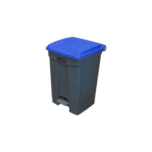 Cambro Step-On Container / Pedal Bin With Coloured Lid L40xW40xH60.9cm, 45L, Grey/Navy Blue