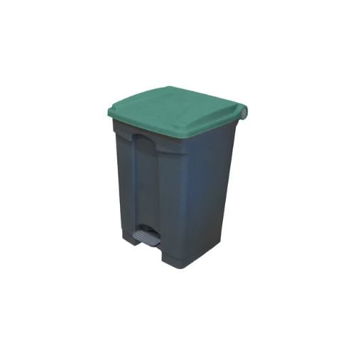 Cambro Step-On Container / Pedal Bin With Coloured Lid L40xW40xH60.9cm, 45L, Grey/Kentucky Green