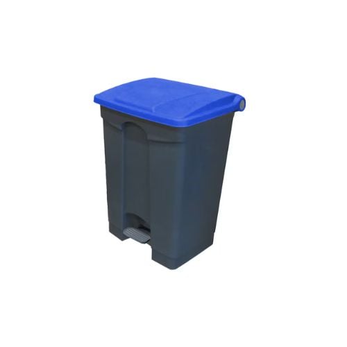 Cambro Step-On Container / Pedal Bin With Coloured Lid L50xW41.9xH70.9cm, 68L, Grey/Navy Blue