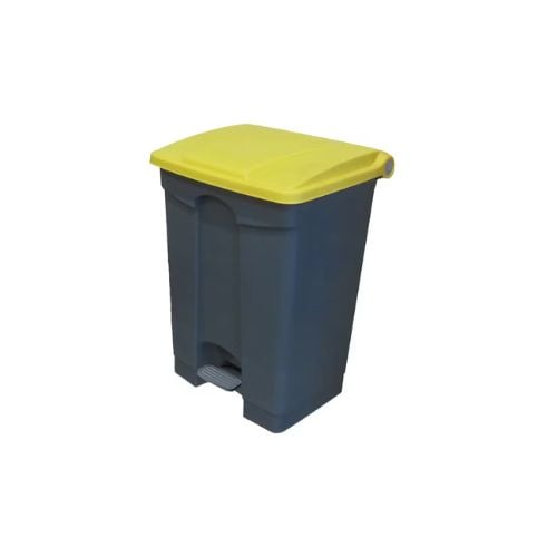 Cambro Step-On Container / Pedal Bin With Coloured Lid L50xW41.9xH70.9cm, 68L, Grey/Yellow