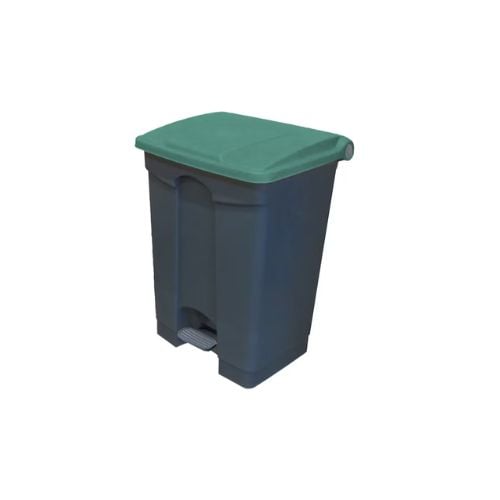 Cambro Step-On Container / Pedal Bin With Coloured Lid L50xW41.9xH70.9cm, 68L, Grey/Kentucky Green