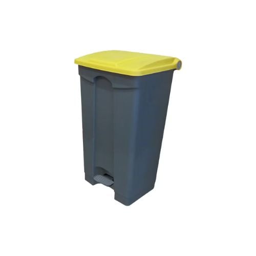 Cambro Step-On Container / Pedal Bin With Coloured Lid L50xW41.9xH84.9cm, 87L, Grey/Yellow