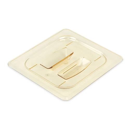 Cambro Flat Lid With Handle For 1/6 Size H-Pan, Amber