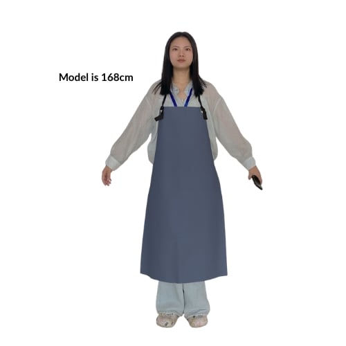 PVC Leather Apron L106xW61cm, Dark Grey