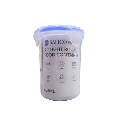 Safico Pro Polypropylene Airtight Round Food Container Ø9.8xH12cm, 455ml