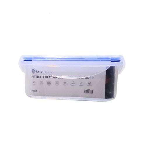 Safico Pro Polypropylene Airtight Rectangle Food Container L15.5xW11.5xH6.5cm, 500ml