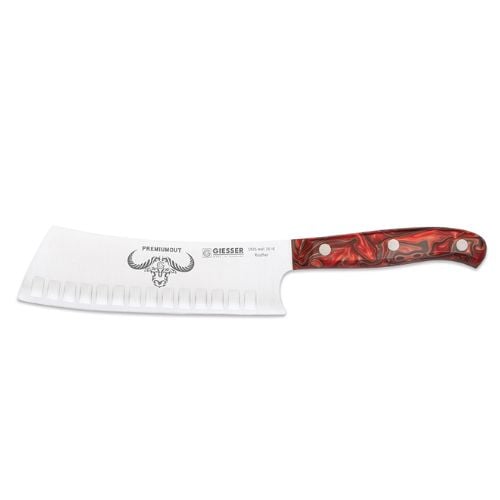 Giesser Premiumcut Yobocho No. 1 Knife 16cm With Scalloped Egde, Acrylic Handle, Red Diamond
