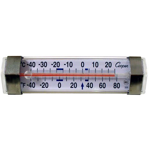 Cooper-Atkins® 335-01-1 Refrigerator and Freezer Horizontal Glass Tube Thermometer
