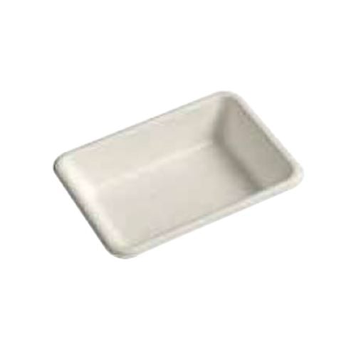 Solia Sugarcane Pulp Biodegradable Tray L9xW6.5xH2cm, 100Pcs/Pkt, 5Pkts/Ctn, White