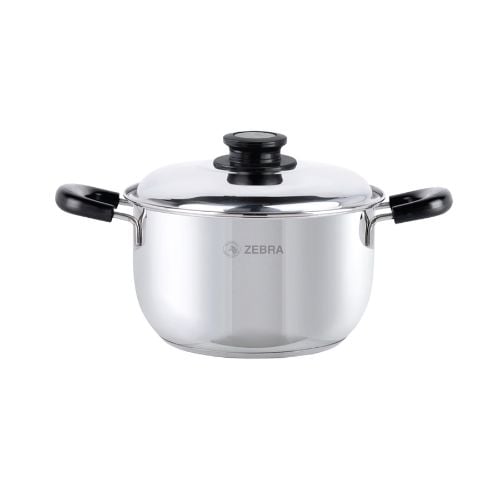 Zebra Stainless Steel Sauce Pot With Lid & Capsule Base Ø24xH15cm,6L, Extra Plus