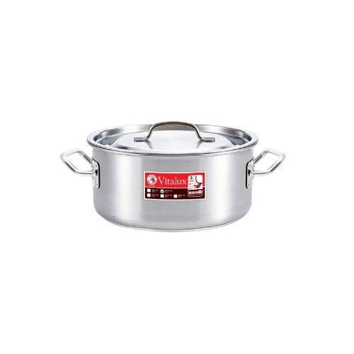 Zebra Stainless Steel Stock Pot With Lid Ø28xH10cm,Vitalux