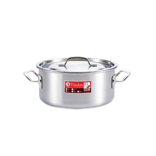 Zebra Stainless Steel Stock Pot With Lid Ø30xH11cm,Vitalux