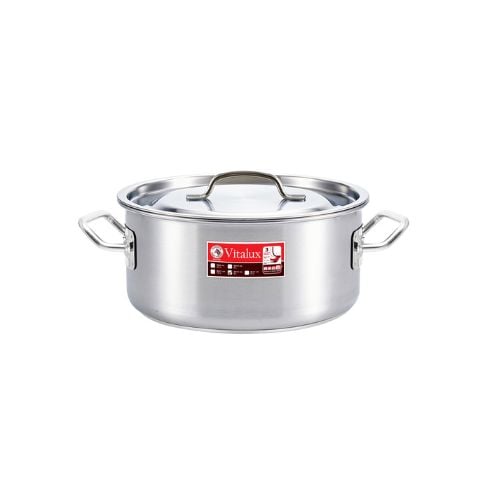 Zebra Stainless Steel Stock Pot With Lid Ø32xH12cm,Vitalux