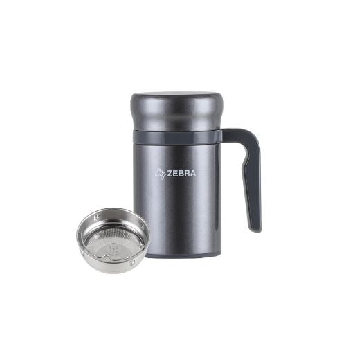 Zebra Stainless Steel Vacuum Mug With Handle 0.45L, Grey, PicnicIIi