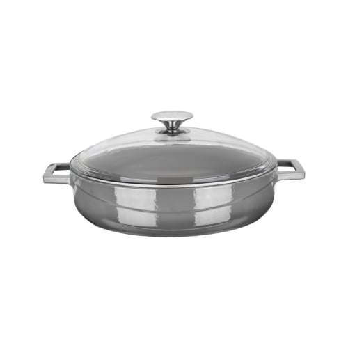 Lava Cast Iron Multi-Purpose Round Casserole With Lid Ø28cm,Grey