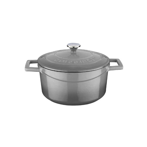 Lava Cast Iron Round Casserole Ø20cm,Grey, Folk