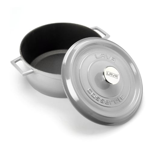 Lava Cast Iron Round Casserole Ø28cm,Grey, Trendy