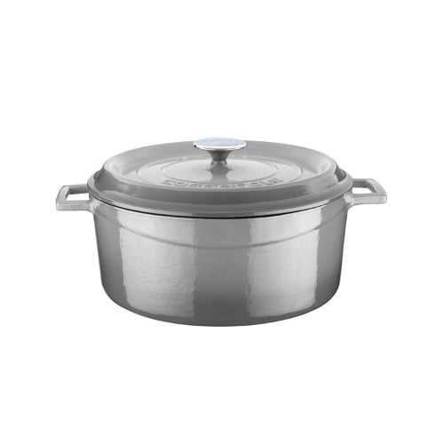 Lava Cast Iron Round Casserole Ø28cm,Grey, Trendy