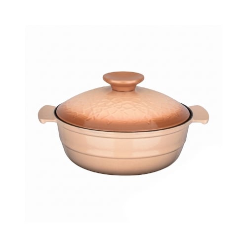 Lava Cast Iron Majolica Round Casserole Ø26cm,Mochamousse, Anatolia Seljuk