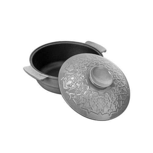 Lava Cast Iron Majolica Round Casserole Ø26cm,Grey, Anatolia Seljuk