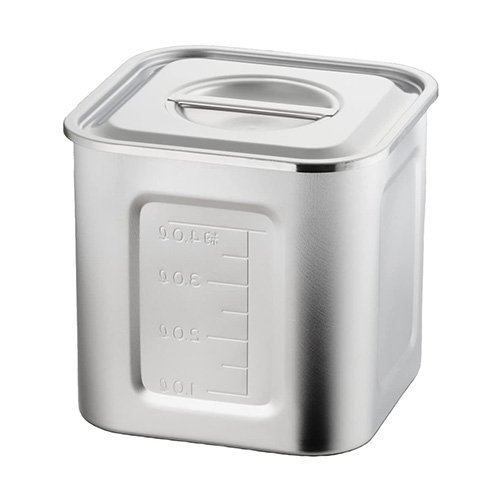 AG Stainless Steel 18-8 Square Kitchen Pot With Graduated Marking (Without Handles) L8xW8xH8cm, 460ml