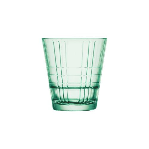 Arcoroc Stack Up Cross Tempered Glass Old Fashioned Tumbler Ø8.52xH9.2cm, 260ml-8.1/4Oz, Green