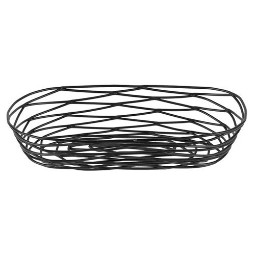 Tablecraft Artisan Powder Coated Metal Oblong Basket L9xW4xH2", Black