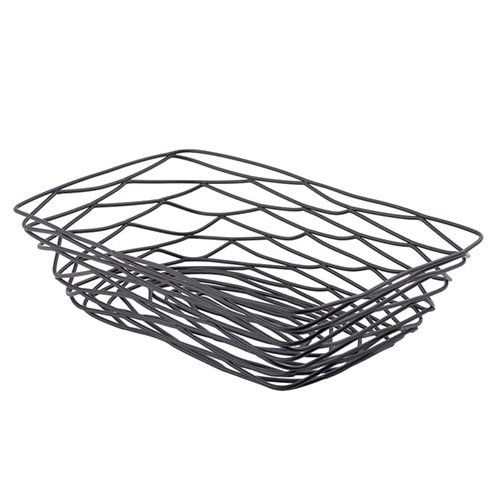 Tablecraft Artisan Powder Coated Metal Rectangle Basket L9xW6xH2.5", Black