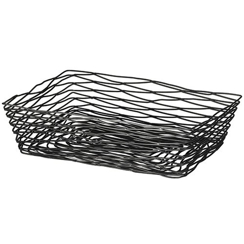 Tablecraft Artisan Powder Coated Metal Rectangle Basket L12xW9xH3.5", Black
