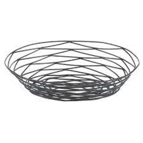 Tablecraft Artisan Powder Coated Metal Oval Basket L9xW6xH2.25", Black