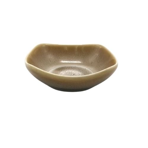 Cerabon Noma Porcelain Square Dish L9xW9xH3cm, Reactive Yellow