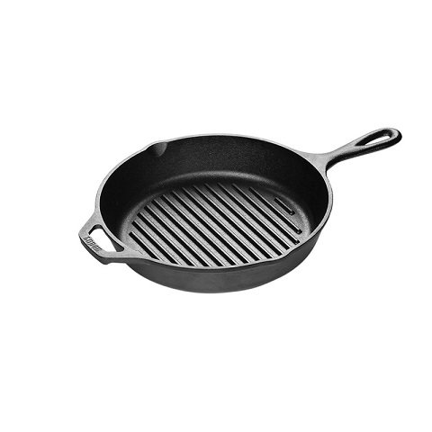 Lodge Round Cast Iron Grill Pan With Handle 10.25"