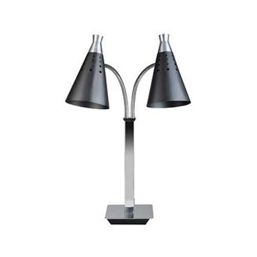 Tiger Hotel Stainless Steel Double Heating Lamps Stand Goose Neck L34.4xW47.48xH76.1cm, 230V/375W, Uk Plug, Stainless Steel Shade, T-Collection, (Bulb Not Included) ==1 Year Warranty==