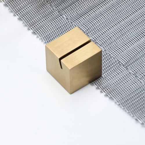 Stainless Steel Square Straight-Cut Table Number Stand L2.5xW2.5xH2.5cm, Gold, Matte Finishing