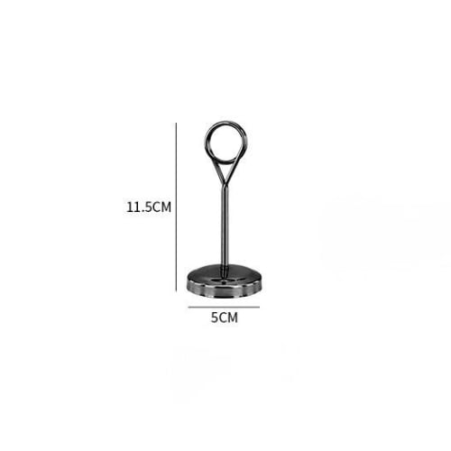 Stainless Steel Ring Shape Menu/Sign Holder Stand Ø5xH11.5cm, Black, Mirror Finishing