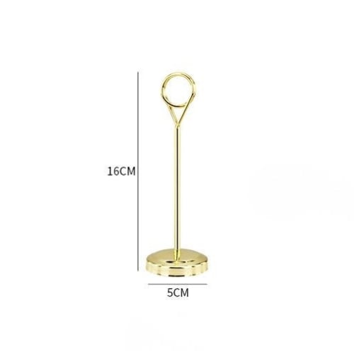 Stainless Steel Ring Shape Menu/Sign Holder Stand Ø5xH16cm, Gold, Mirror Finishing