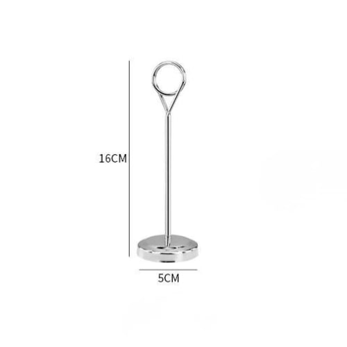 Stainless Steel Ring Shape Menu/Sign Holder Stand Ø5xH16cm, Mirror Finishing