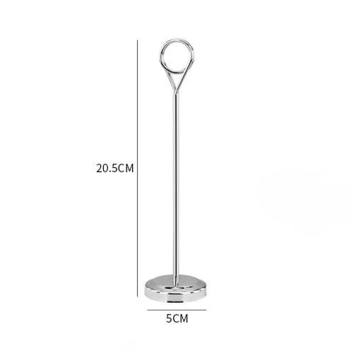 Stainless Steel Ring Shape Menu/Sign Holder Stand Ø5xH20.5cm, Mirror Finishing